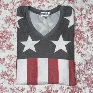 WILDFOX vintage star stripes sweatshirt XS